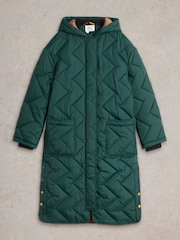 White Stuff Green Sloane Quilted Coat - Image 5 of 6