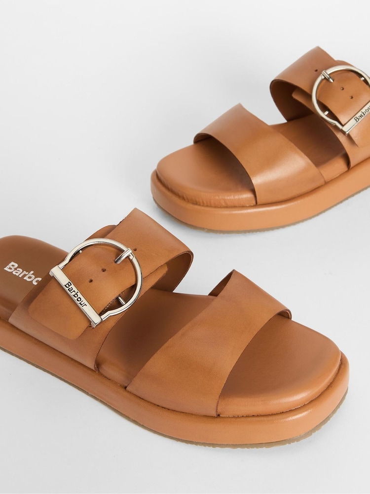 Barbour® Tan Brown Adele Flatform Sandals - Image 5 of 5