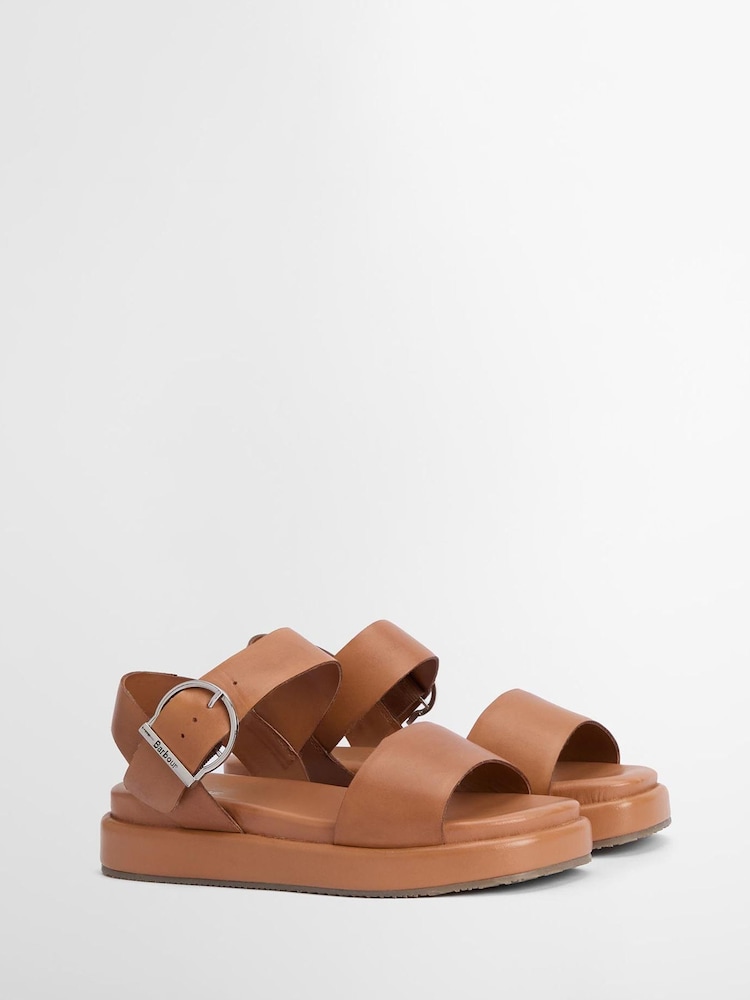 Barbour® Tan Brown Erin Flatform Sandals - Image 2 of 4