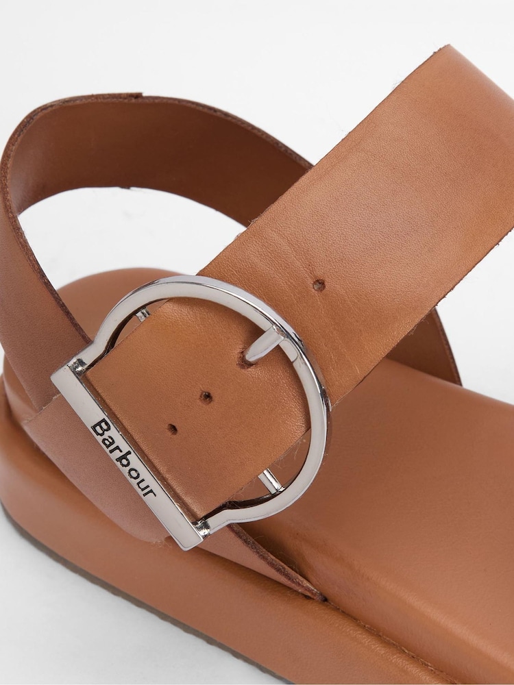Barbour® Tan Brown Erin Flatform Sandals - Image 4 of 4