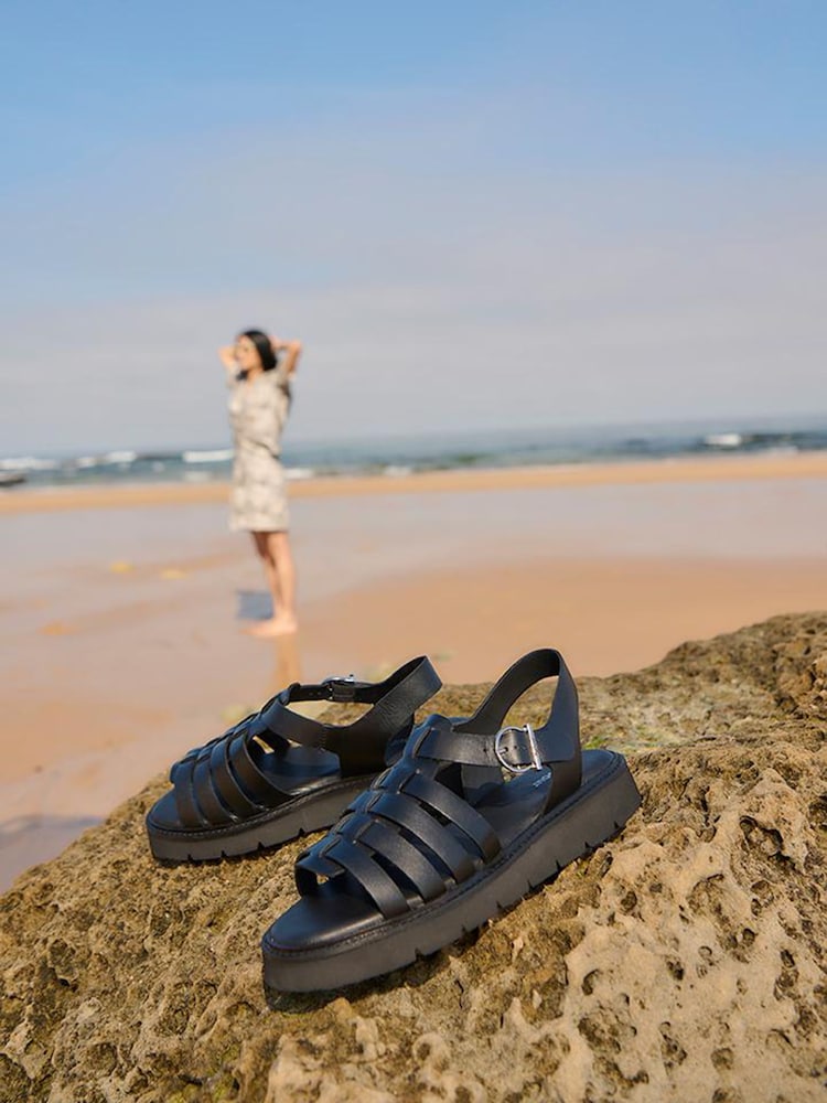 Barbour® Black Otterburn Fisherman Sandals - Image 1 of 2
