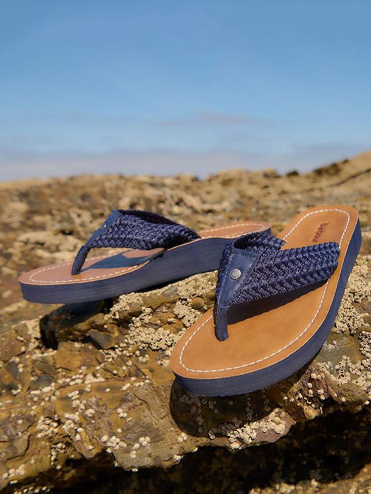 Barbour® Navy Kelburn Flip Flop Sandals - Image 1 of 2