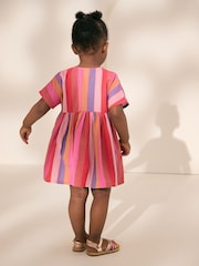 Pink/Red Stripe Relaxed Summer Dress (3mths-8yrs) - Image 2 of 8