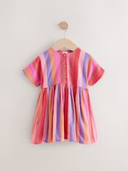 Pink/Red Stripe Relaxed Summer Dress (3mths-8yrs) - Image 5 of 8