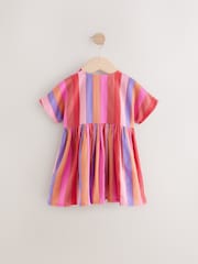 Pink/Red Stripe Relaxed Summer Dress (3mths-8yrs) - Image 6 of 8