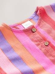 Pink/Red Stripe Relaxed Summer Dress (3mths-8yrs) - Image 7 of 8