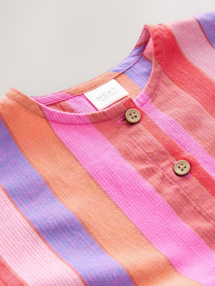 Pink/Red Stripe Relaxed Summer Dress (3mths-8yrs) - Image 7 of 8
