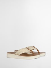 Barbour® Cream Kelburn Flip Flop Sandals - Image 2 of 5