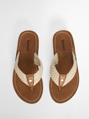 Barbour® Cream Kelburn Flip Flop Sandals - Image 4 of 5