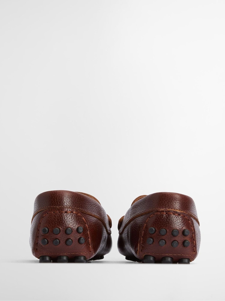 Barbour® Brown Laire Leather Loafer Shoes - Image 3 of 5