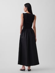 Gap Black Mixed-Media Drop-Waist Maxi Dress - Image 2 of 4