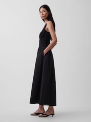 Gap Black Mixed-Media Drop-Waist Maxi Dress - Image 3 of 4