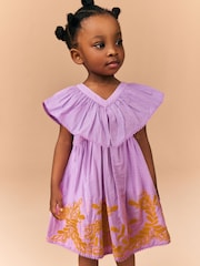 Purple Embroidered Summer Dress (3mths-10yrs) - Image 1 of 8
