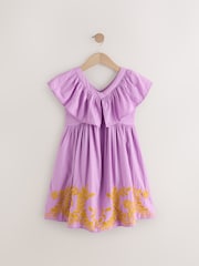 Purple Embroidered Summer Dress (3mths-10yrs) - Image 5 of 8