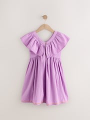 Purple Embroidered Summer Dress (3mths-10yrs) - Image 6 of 8