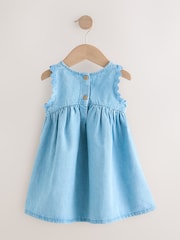Blue Denim Ric Rac 100% Cotton Sleeveless Summer Dress (3mths-8yrs) - Image 6 of 8