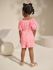Pink Ditsy Shirred Playsuit (3mths-8yrs) - Image 2 of 8