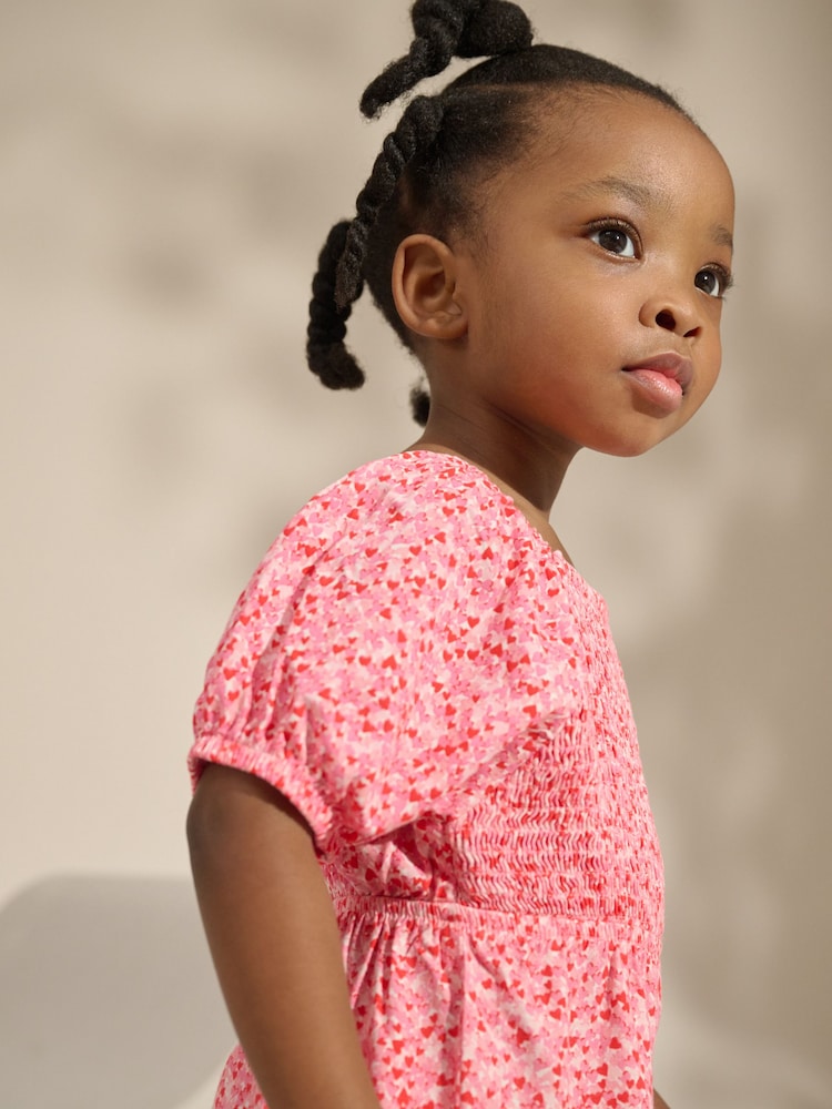 Pink Ditsy Shirred Playsuit (3mths-8yrs) - Image 2 of 8