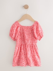 Pink Ditsy Shirred Playsuit (3mths-8yrs) - Image 4 of 8