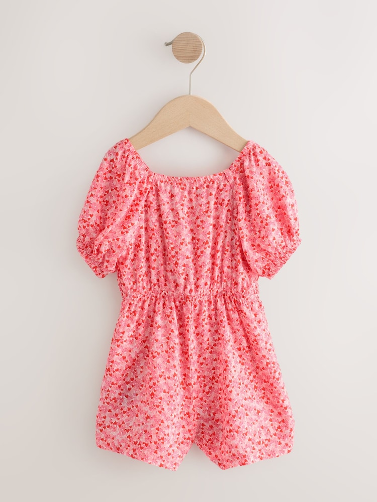 Pink Ditsy Shirred Playsuit (3mths-8yrs) - Image 5 of 8