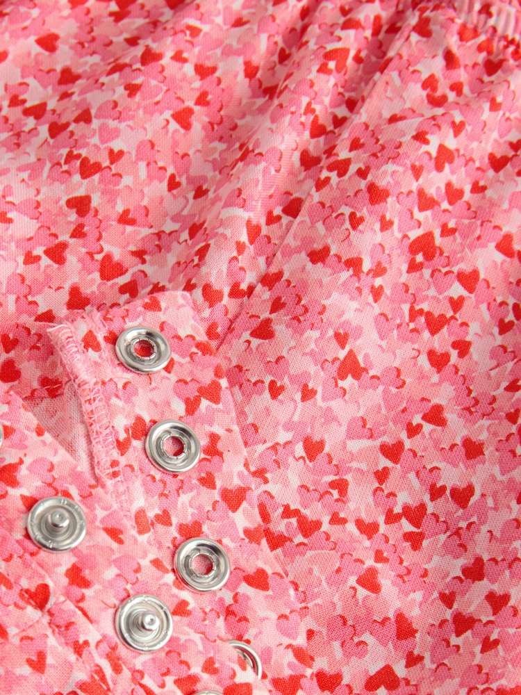 Pink Ditsy Shirred Playsuit (3mths-8yrs) - Image 6 of 8