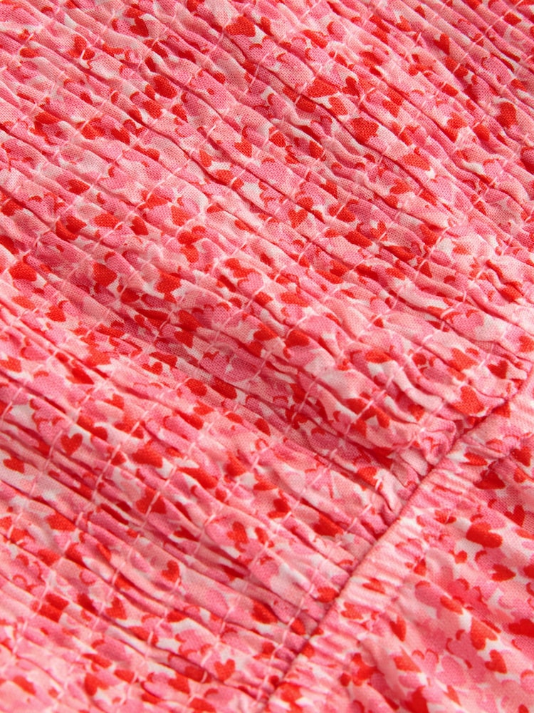 Pink Ditsy Shirred Playsuit (3mths-8yrs) - Image 7 of 8