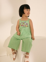 Green Embroidered Blouse and Trousers Co-Ord Set (3mths-8yrs) - Image 2 of 9
