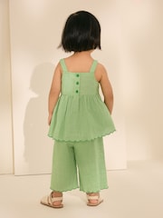 Green Embroidered Blouse and Trousers Co-Ord Set (3mths-8yrs) - Image 3 of 9