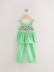 Green Embroidered Blouse and Trousers Co-Ord Set (3mths-8yrs) - Image 5 of 9