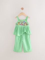 Green Embroidered Blouse and Trousers Co-Ord Set (3mths-8yrs) - Image 6 of 9