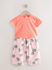 Pink Flower 100% Cotton Jacket T-Shirt And Trousers Set (3mths-8yrs) - Image 7 of 9