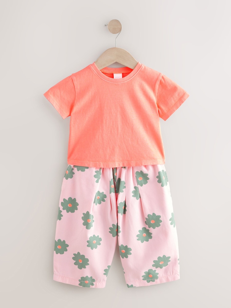 Pink Flower 100% Cotton Jacket T-Shirt And Trousers Set (3mths-8yrs) - Image 7 of 9