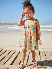 Multi Print Ric Rac 100% Cotton Sleeveless Summer Dress (3mths-8yrs) - Image 1 of 8
