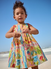 Multi Print Ric Rac 100% Cotton Sleeveless Summer Dress (3mths-8yrs) - Image 2 of 8