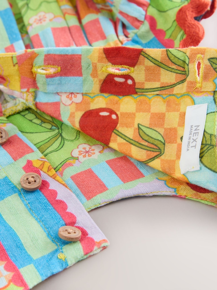 Multi Print Ric Rac 100% Cotton Sleeveless Summer Dress (3mths-8yrs) - Image 8 of 8