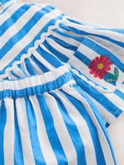 Blue/White Stripe 100% Cotton Blouse And Trousers Co-Ord Set (3mths-8yrs) - Image 8 of 9