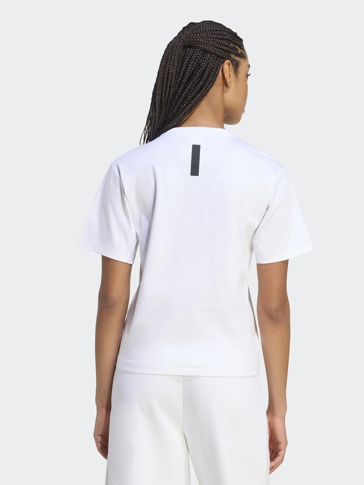 adidas White Z.N.E.T-Shirt - Image 2 of 6 adidas White Z.N.E.T-Shirt - Image 2 of 6