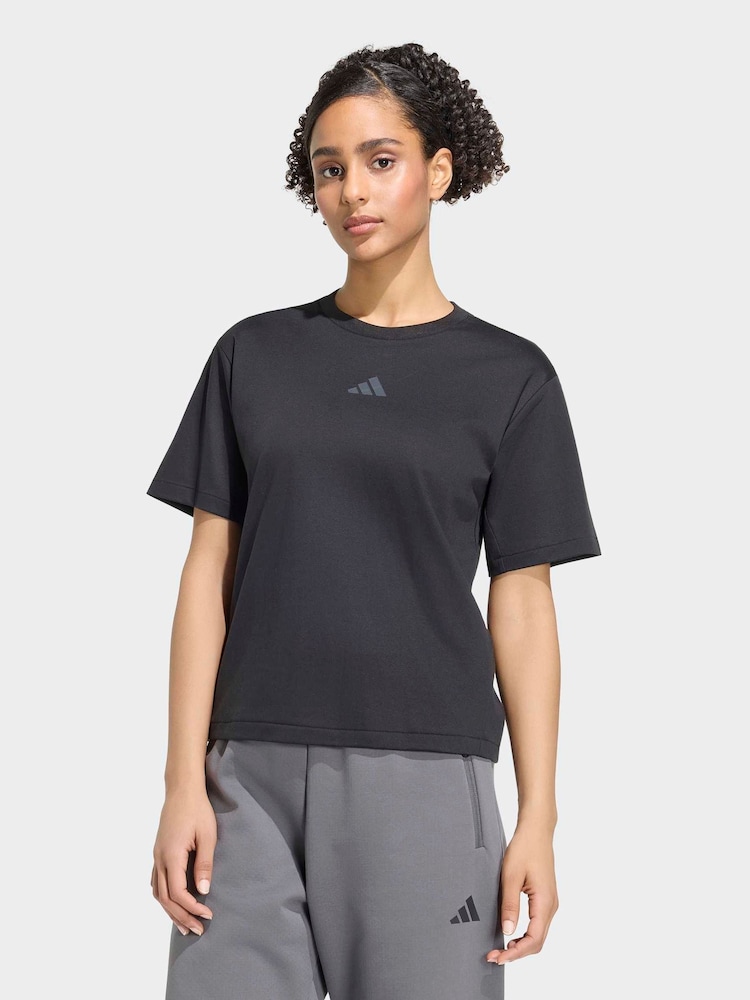 adidas Black Z.N.E. T-Shirt - Image 1 of 6 adidas Black Z.N.E. T-Shirt - Image 1 of 6