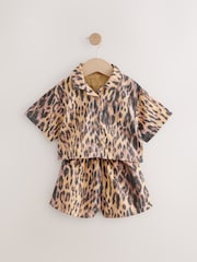 Animal Print 100% Cotton Shirt And Shorts Co-Ord Set (3mths-10yrs) - Image 5 of 9