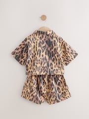 Animal Print 100% Cotton Shirt And Shorts Co-Ord Set (3mths-10yrs) - Image 7 of 9