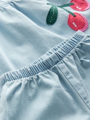 Blue 100% Cotton Denim Blouse And Shorts Co-Ord Set (3mths-8yrs) - Image 8 of 9