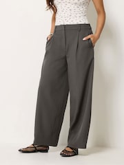 PixieGirl Petite Grey Barrel Leg Trousers - Image 2 of 5