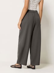 PixieGirl Petite Grey Barrel Leg Trousers - Image 3 of 5