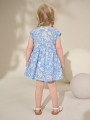 Blue Floral Button Through Summer Dress (3mths-10yrs) - Image 2 of 8
