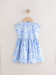 Blue Floral Button Through Summer Dress (3mths-10yrs) - Image 6 of 8