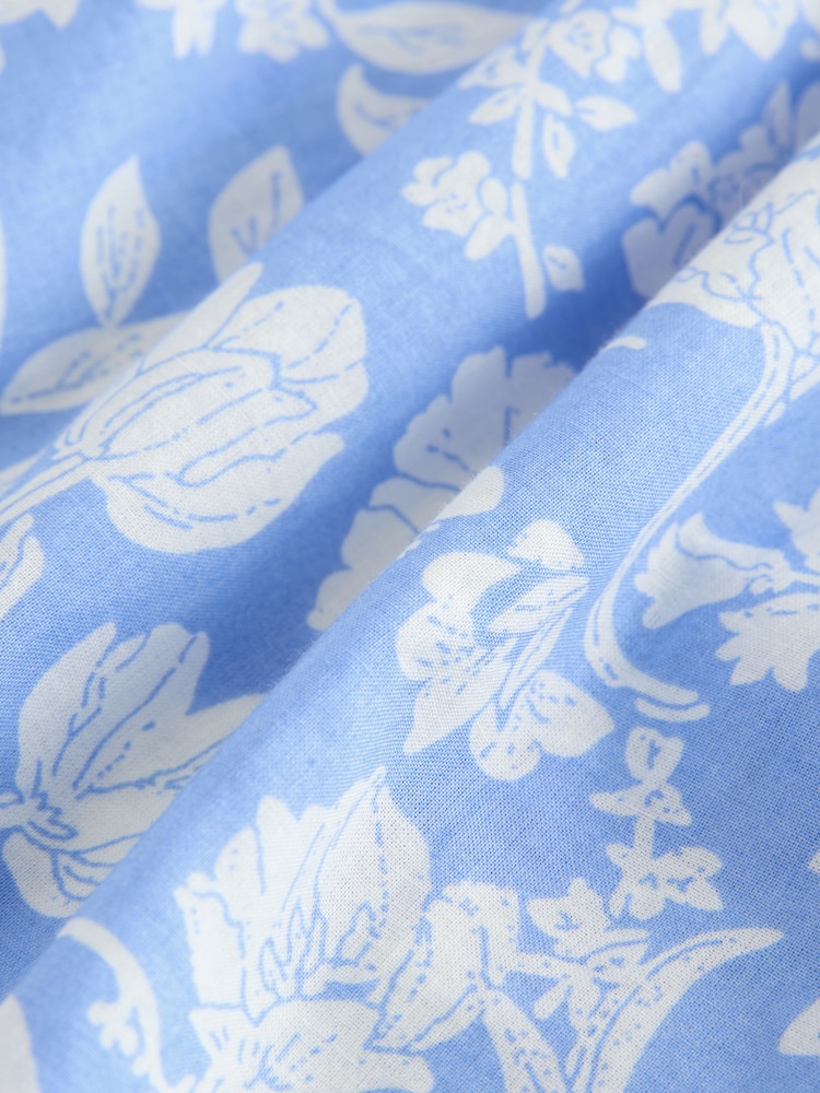 Blue Floral Button Through Summer Dress (3mths-10yrs) - Image 7 of 8