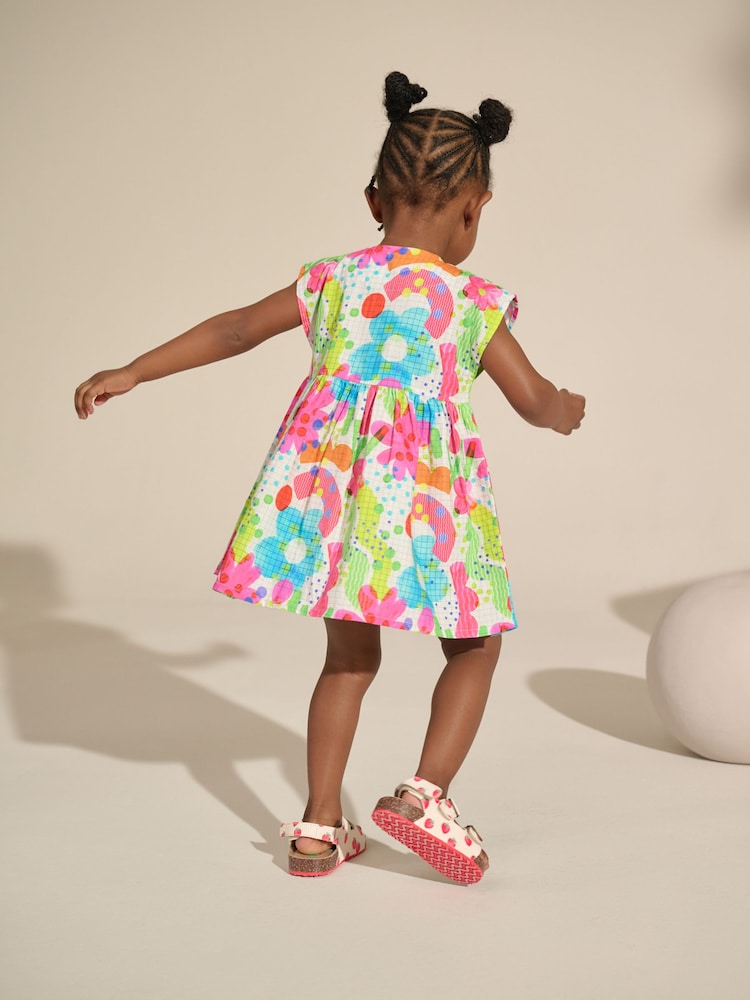 Rainbow Doodle Button Through Summer Dress (3mths-10yrs) - Image 2 of 8