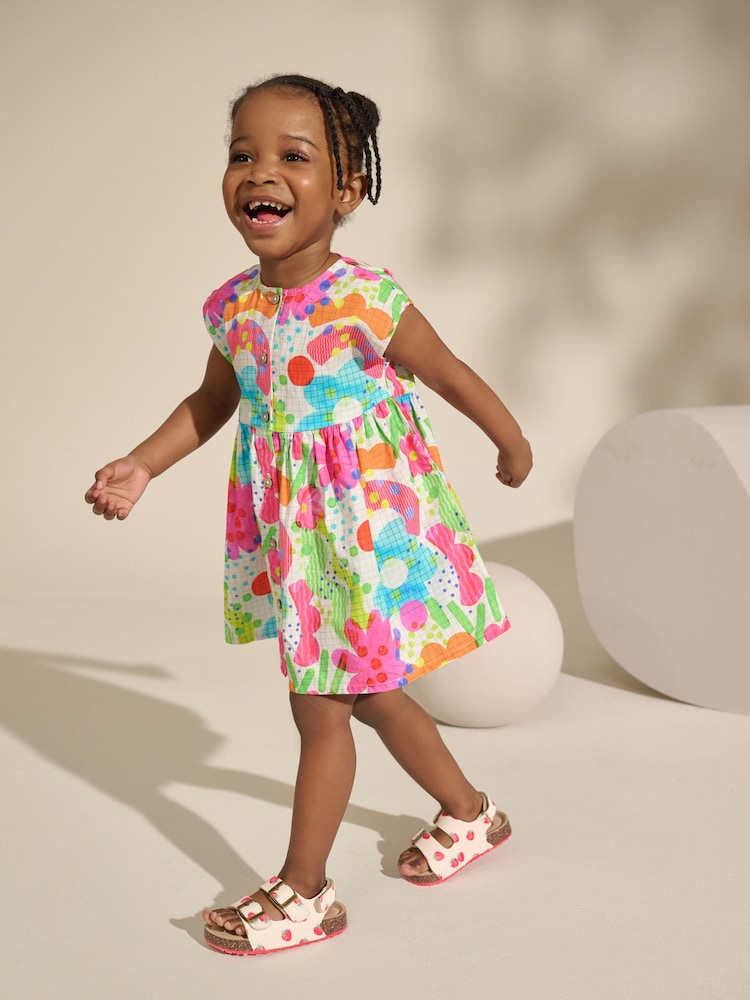 Rainbow Doodle Button Through Summer Dress (3mths-10yrs) - Image 3 of 8