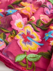 Bright Pink Embroidered Party Dress (3mths-8yrs) - Image 7 of 8