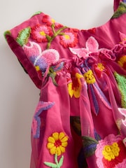 Bright Pink Embroidered Party Dress (3mths-8yrs) - Image 8 of 8